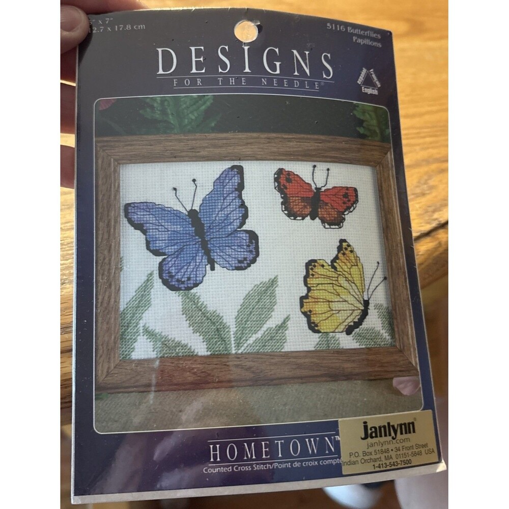 Cross Stitch Kit Hometown Designs #5116 Butterflies 5x7 New in package Vintage